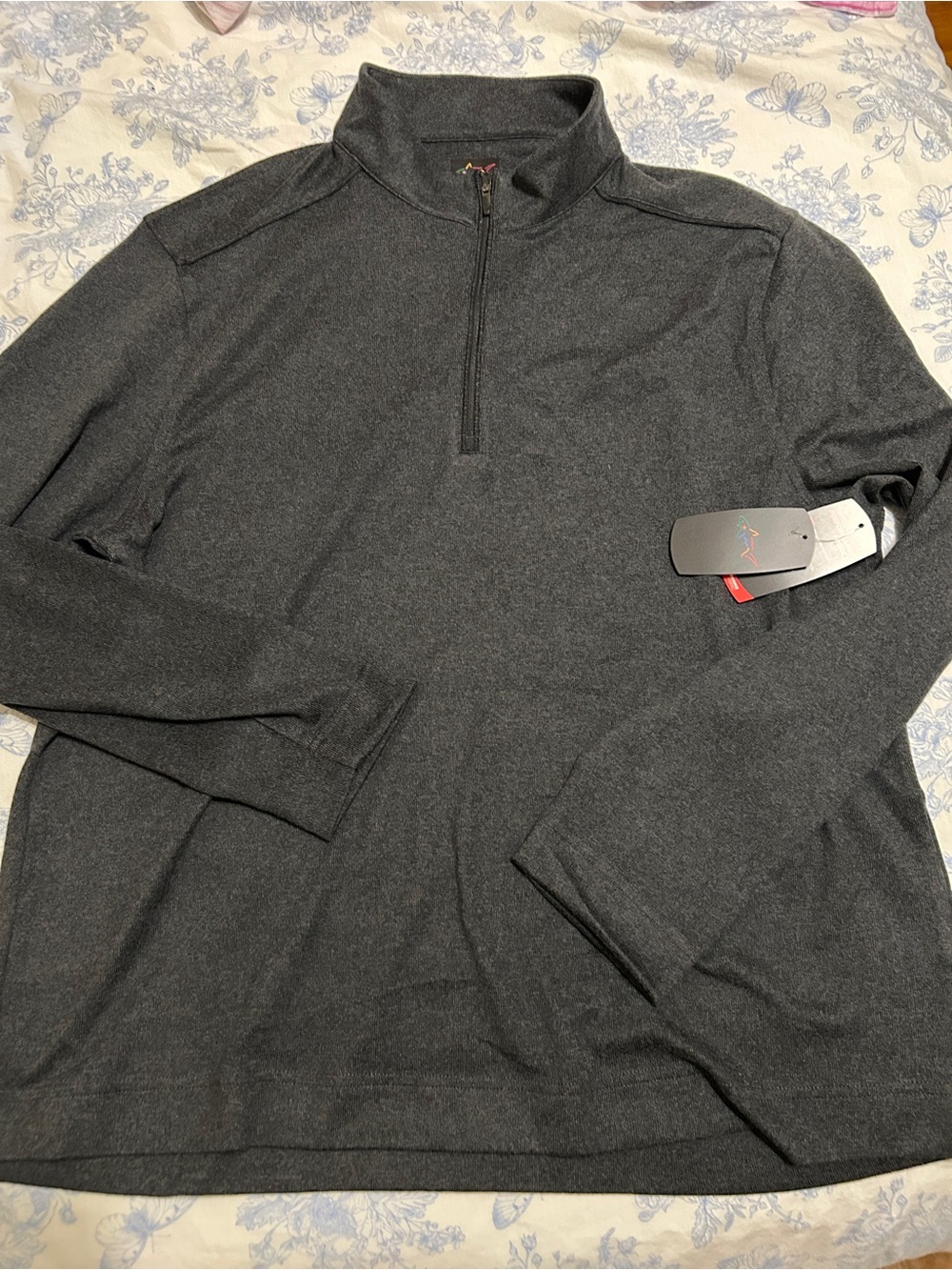 Greg Norman Collection Men's Charcoal Half-Zip Sweater